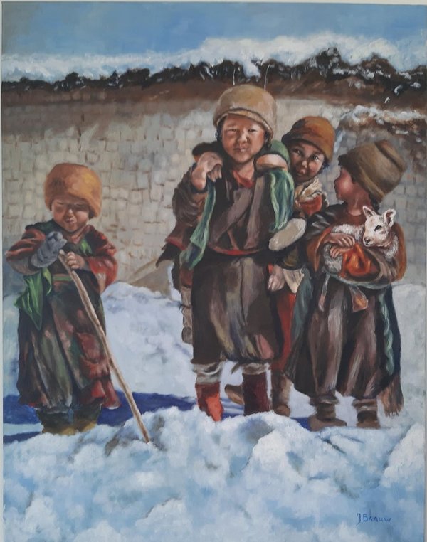 Kinderen van Kazachstan  70 x 90